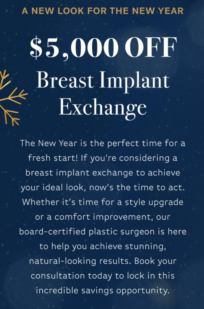 Breast Implant exchange special offer